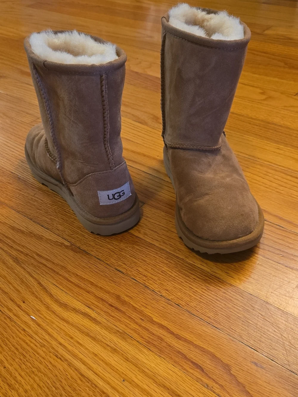 UGG Kids Chestnut Suede Sheepskin Mid-Calf Boots